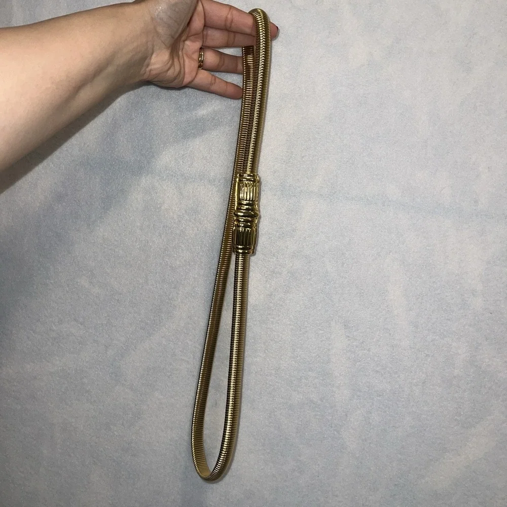 Vintage Gold Tone Snake‎ Strech Women's Belt Style Classic 39